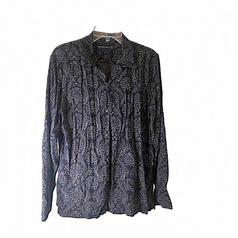 Abercrombie‎ and Fitch Black Paisley Mens button up